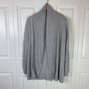 Marine Layer S Mae Cardigan Cashmere Blend Open Front Shawl Collar Gray